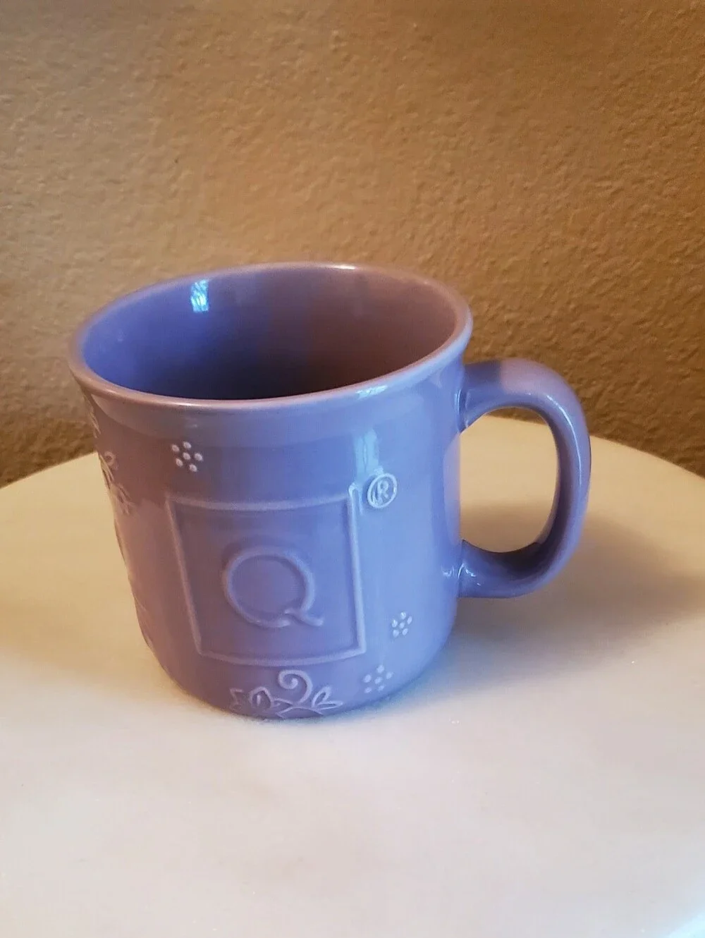 Temptations QVC Network Logo Collectible Ceramic Lavender Coffee Mug